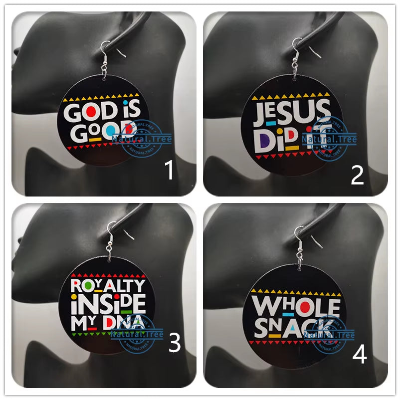 God Is Good Wooden Earrings