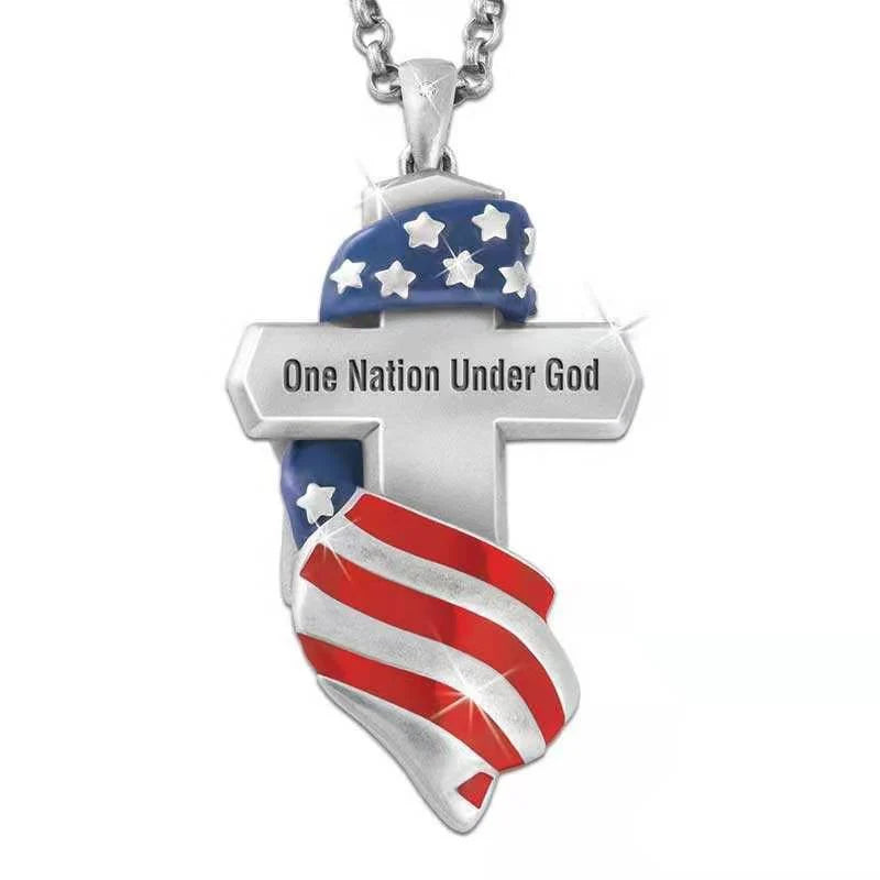 One Nation under God Cross Necklace