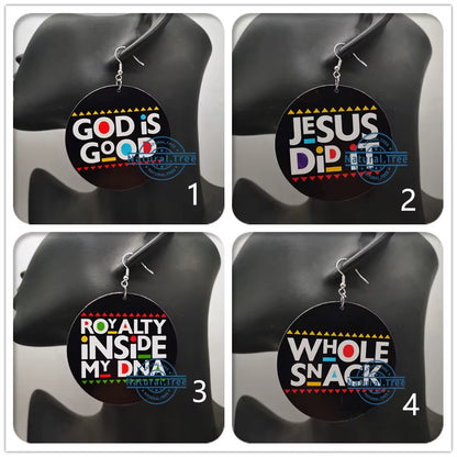 God Is Good Wooden Earrings